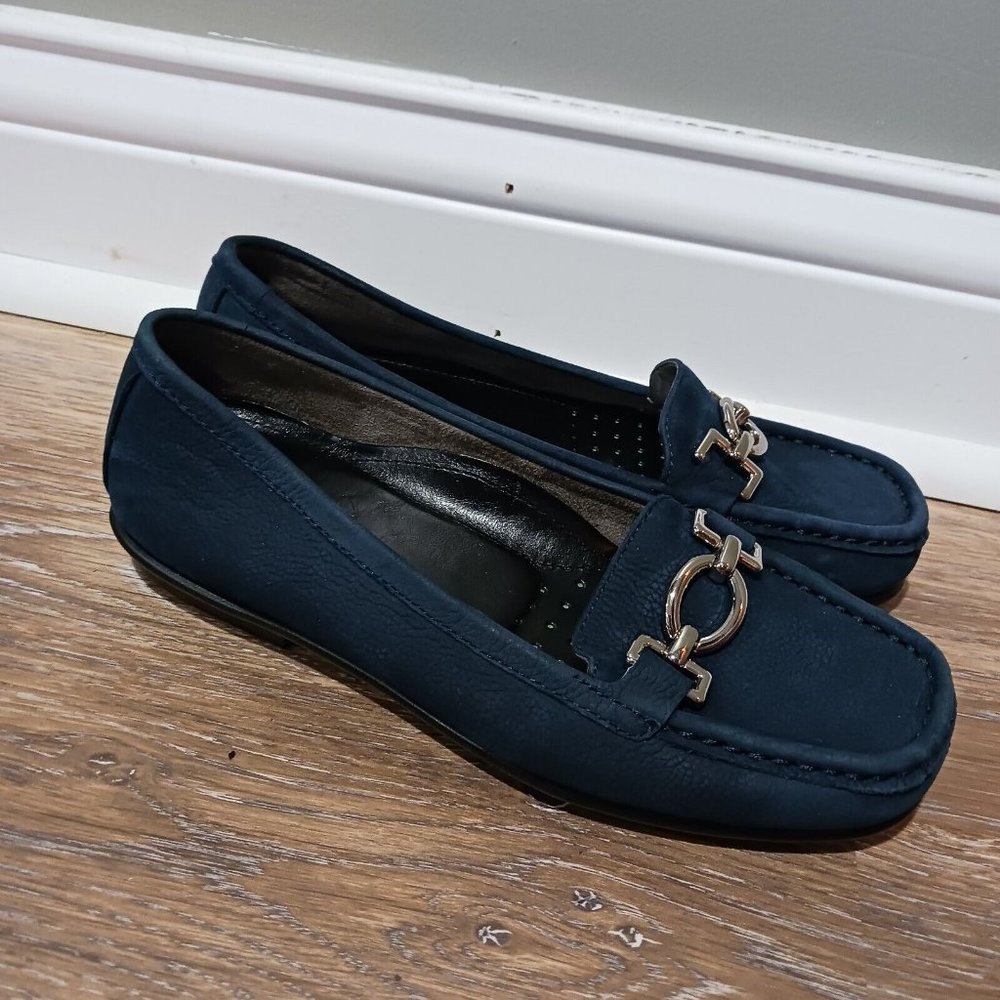 Ecco Aerosole Blue Hazelnut Loafers Flats Womens Sz 6
